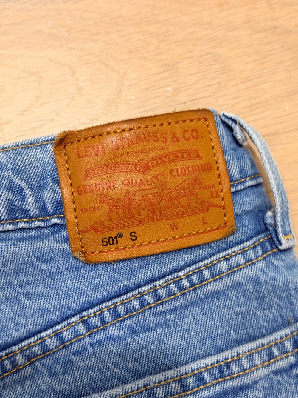 Levi's 501 Light Blue Straight Leg Jeans - Picture 6 of 8